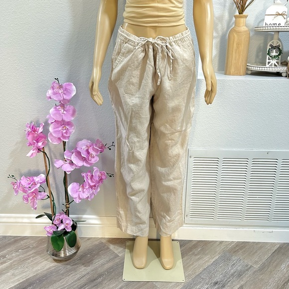 Charter Club Luxury Linen Pants Women’s Size XL X-Large Beige Summer Relaxed EUC - Picture 2 of 10
